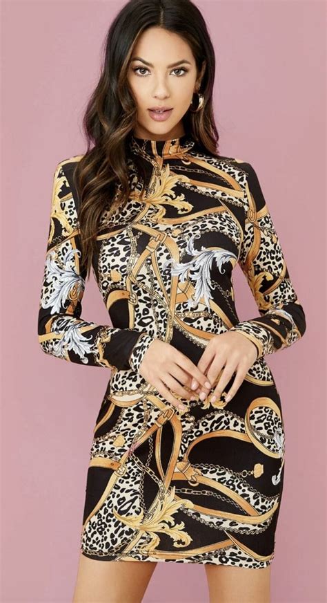 versace inspired bodycon dress